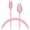CONNECT IT Wirez Premium Metallic micro USB - USB růžovo-zlatá / 1m (CI-967)
