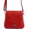 MiaMore kožená crossbody dámska kabelka s tromi oddielmi červená