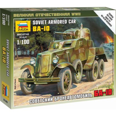 Zvezda sovětský obrněný automobil BA 10 Wargames WWII 6149 1:100