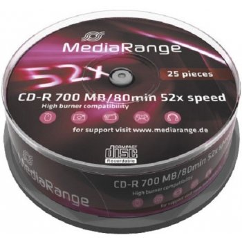 Mediarange CD-R 700MB 52x, 25ks