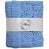 Baby Nellys Luxusná bavlnená háčkovaná deka LOVE modrá