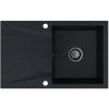 Sink Quality Obsidian, kuchynský granitový drez 790x500x210 mm + čierny sifón, čierna škvrnitá-Brocade, SKQ-OBS.B.1KDO.XB