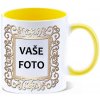Hrnček s fotkou farebný rámik Ornament 350 ML FOTOpošta Farba: ŽLTÝ