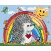 Diamantové maľovanie (s rámom) - Ježko a dúha