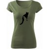 T-ričko Catz dámske tričko Farba trička: Khaki, Farba potlače: Čierna, Veľkosť: S
