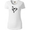 Husľový kľúč srdce - Dámske tričko z organickej bavlny Origin (GOTS) - M ( Biela )