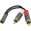 PremiumCord kabel HQ Jack 3.5mm Female - 2x CINCH Male 15cm kjqqr-02