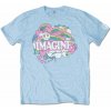 John Lennon Tričko Rainbows, Love & Peace Unisex Light Blue 2XL