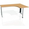 Pracovný stôl Flex, ergo, ľavý, 160x75,5x120 (60x60) cm, buk/kov