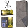 Peňaženkové kožené puzdro Rhombus na Motorola Moto G72 - Šedá
