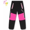 Kugo HK2516 dievčenské softshellové nohavice zateplené čierna ružové zipsy čierná