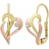 Silvego Zlaté náušnice srdce s prírodným čírym topazom SILVEGOG30459W