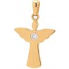 Zlatý prívesok ANJEL s kamienkom