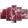 Sablio Obraz - 5-dílný Červený strom - 125x90 cm
