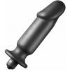 Tom of Finland Silicone Vibrating Anal Plug, čierny silikónový análny kolík 13 x 3,5–4 cm