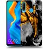 Picasee silikónový čierny obal pre Huawei P30 Lite - Black Gold