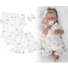 Baby Nellys Zavinovacie body kraťasky čelenka mušelín Srdiečko smotanové