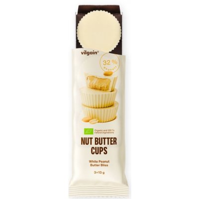 Vilgain Nut Butter Cups BIO Biela čokoláda s arašidovým maslom 39 g