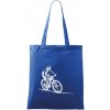 MTB kreslený cyklista - Taška bavlnená - 42 x 38 cm ( Kráľovská modrá )