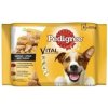 Pedigree Adult Vital Protection s hovädzím a jahňacím mäsom v šťave s morčacím mäsom a mrkvou v šťave 4 x 100 g