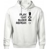 Eat sleep play - šach - Oversized mikina pánska Moon - kratšia + širšia - XL ( Biela )