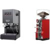 Gaggia New Classic E24, grey + Eureka Mignon Libra, CR ferrari red