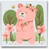 Vymalujsisam.sk Maľovanie podľa čísiel - Medvedík s včielkou Veľkosť: 50x50cm, Rám: Na plastovej doske