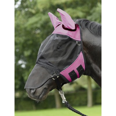 BUSSE Maska proti hmyzu s ochranou uší a nozder Fly Cover Pro pink black