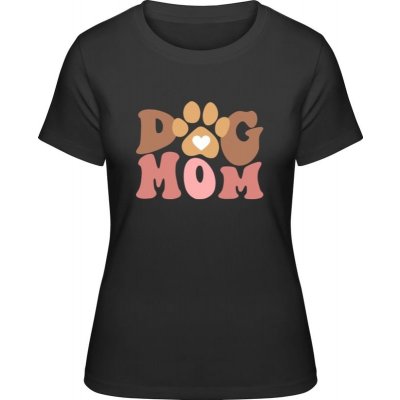 Premium Tričko Dizajn Psia mama s labkou Čierna