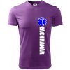 Nápis Záchranár + hviezda - Pánske tričko Fantasy športové - L ( Fialová )