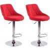 Sada 2 barových stoličiek Lazio látka C, červená