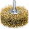 Lessmann 418704 | Rotačná kefa so stopkou priemer 6 mm priemer 80x35 stopka priemer 8 mm / 0,25 pomosadzený oceľový drôt zvlnený