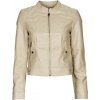 Vero Moda Kožené bundy VMLOVE LAVINE SHORT COATED JACKET Béžová