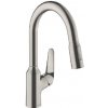 Hansgrohe Focus M42 - Drezová batéria M429-H180 s výsuvnou spŕškou, vzhľad nehrdzavejúcej ocele 71801800
