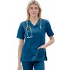 Perlička® Zdravotnícka košeľa LORA SATTÉ Petrol Veľkosť: 44, Farba: petrol