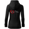 Nemecký ovčiak ekg - Mikina dámska trendy zipper s kapucňou - M ( Čierna )