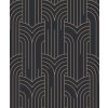 Ugépa M42119 Čierna geometrická tapeta na stenu, Art Deco, rozmery 0,53 x 10,05 m