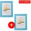 Akcia 1+1: Drevený fotorámik DRC11K 20x30 C4 svetlomodrý + druhý rovnaký fotorámik zdarma