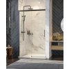 AQUATEK WELLNESS BLACK B2 125cm dvere do niky / sprchový kút rohový, profil čierny, sklo číre, WELLNESSBLACKB2CR12562