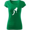 T-ričko Catz dámske tričko Farba trička: Trávová zelená, Farba potlače: Biela, Veľkosť: M