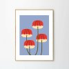 Moikka Plagát Umbrella Mushrooms by Makitoy A4 (21x27cm)