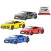 Kinsmart Audi R8 coupe kov 1:36 13 cm na spätný chod - mix farieb (žltá, modrá, červená, čierna)