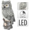 Sivá sova na pni s LED 25 x 53 cm - Sezónkovo