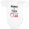 Body krátky rukáv s vtipným textom Baby Nellys Máma+Táta biele
