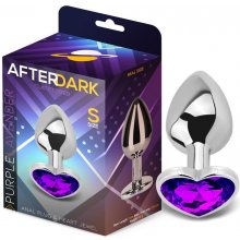 AfterDark Heart Shaped Butt Plug Silver/Purple Size S