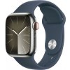 APPLE WATCH SERIES 9 GPS + CELLULAR 45MM SILVER STAINLESS STEEL CASE STORM BLUE SPORTB-M/L,MRMP3QC/A vystavený kus