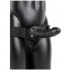 RealRock Hollow Strap-On 6″ čierne unisex strap-on postroj s dildom 18 x 4,4 cm