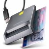 AXAGON CRE-SM3TC, USB-C FlatReader čtečka kontaktních karet Smart card (eObčanka), kabel 1.2m