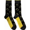 Nirvana Yellow Happy Face Pattern Black 39-45 Ponožky