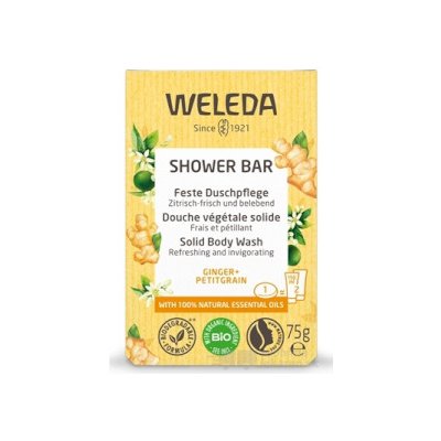WELEDA SHOWER BAR Citrusové osviežujúce mydlo ginger + petitgrain, s esenciálnymi olejmi 1x75 g